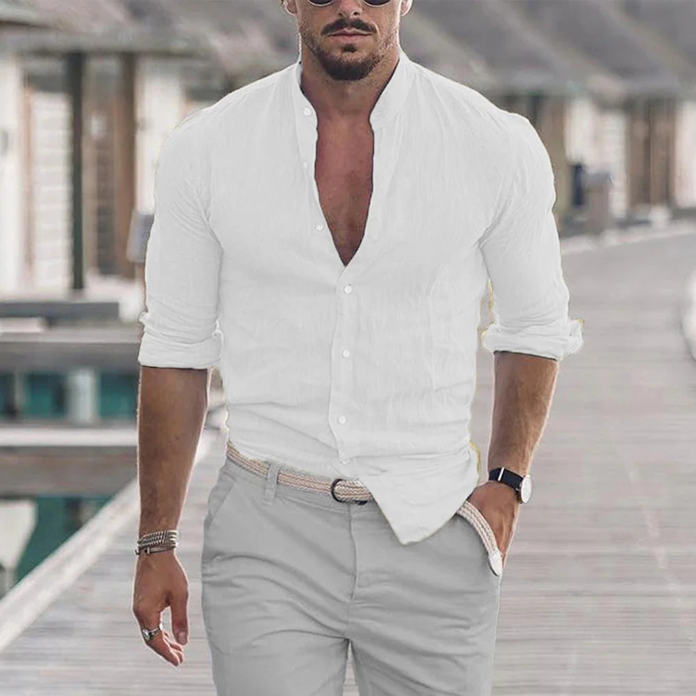 Camisas de lino de algodón