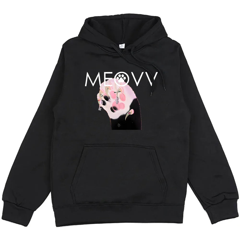 polerones con estampado de meow kawai con capucha