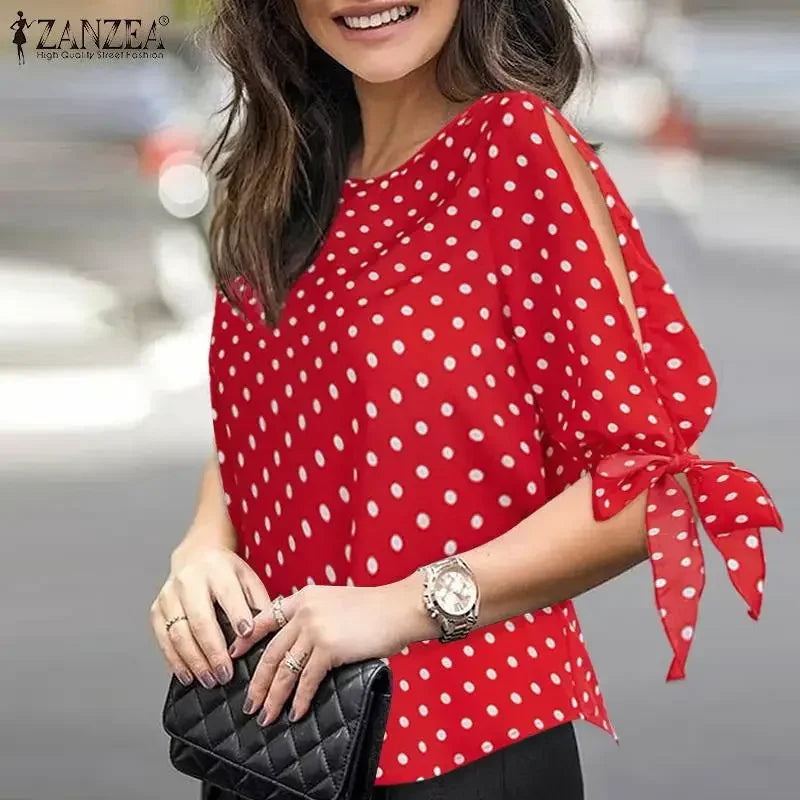 ZANZEA Blusa Lunares, Mujer Casual