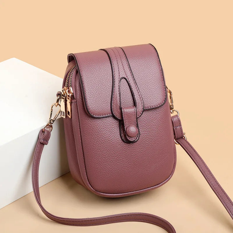 Mini bolso  de cuero multifuncional