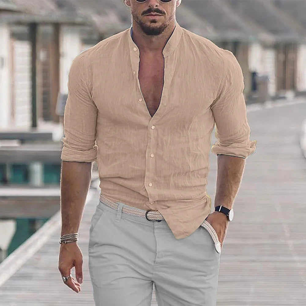 Camisas de lino de algodón