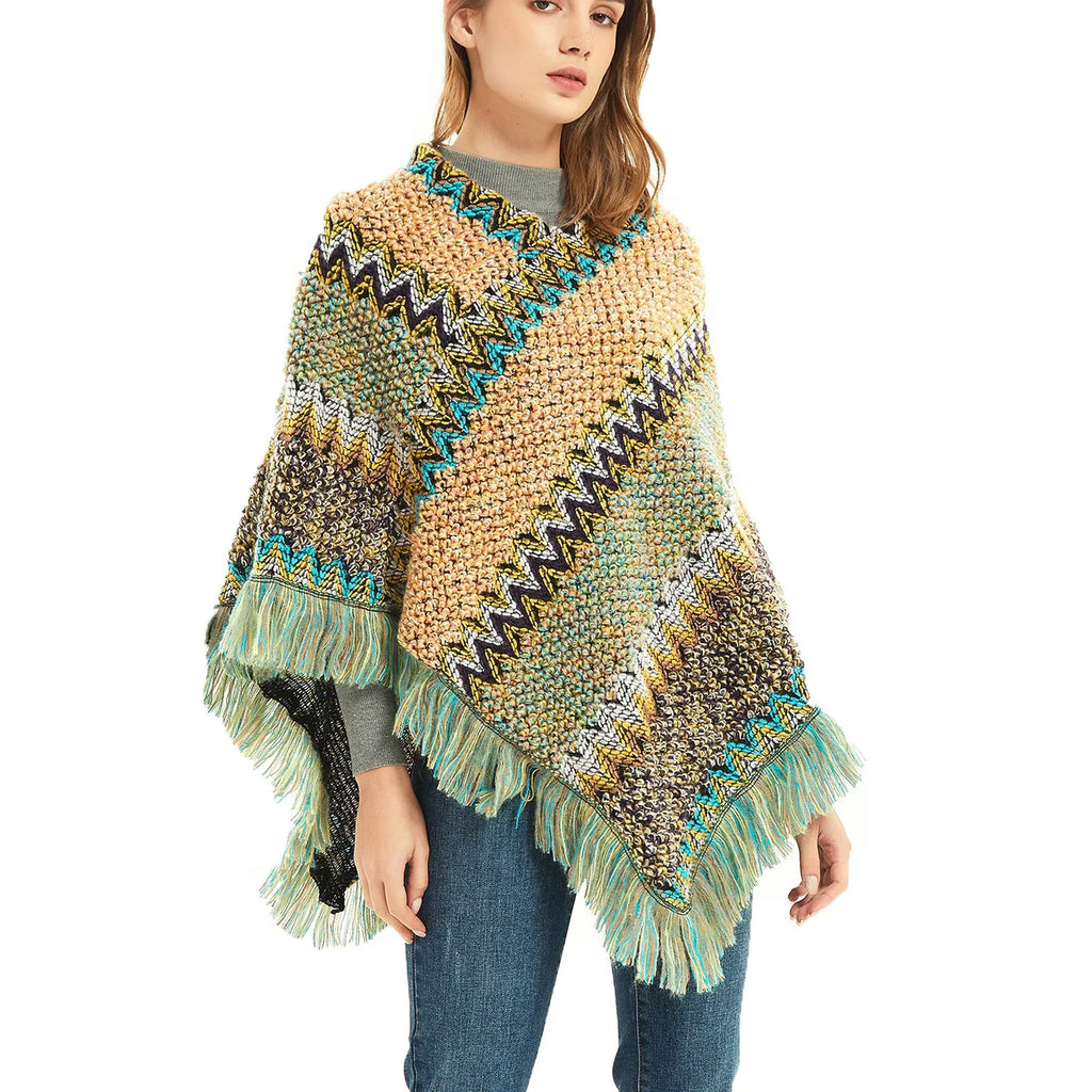 Poncho casual para mujer, Moda Vintage.