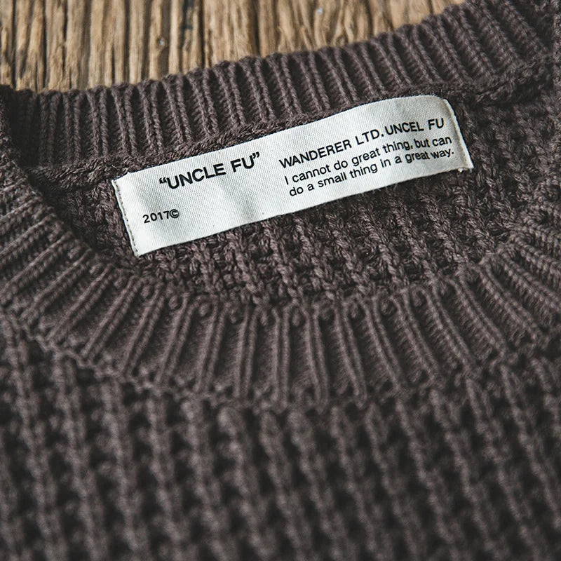 Sweater RETRO grueso  de cuello redondo hombre