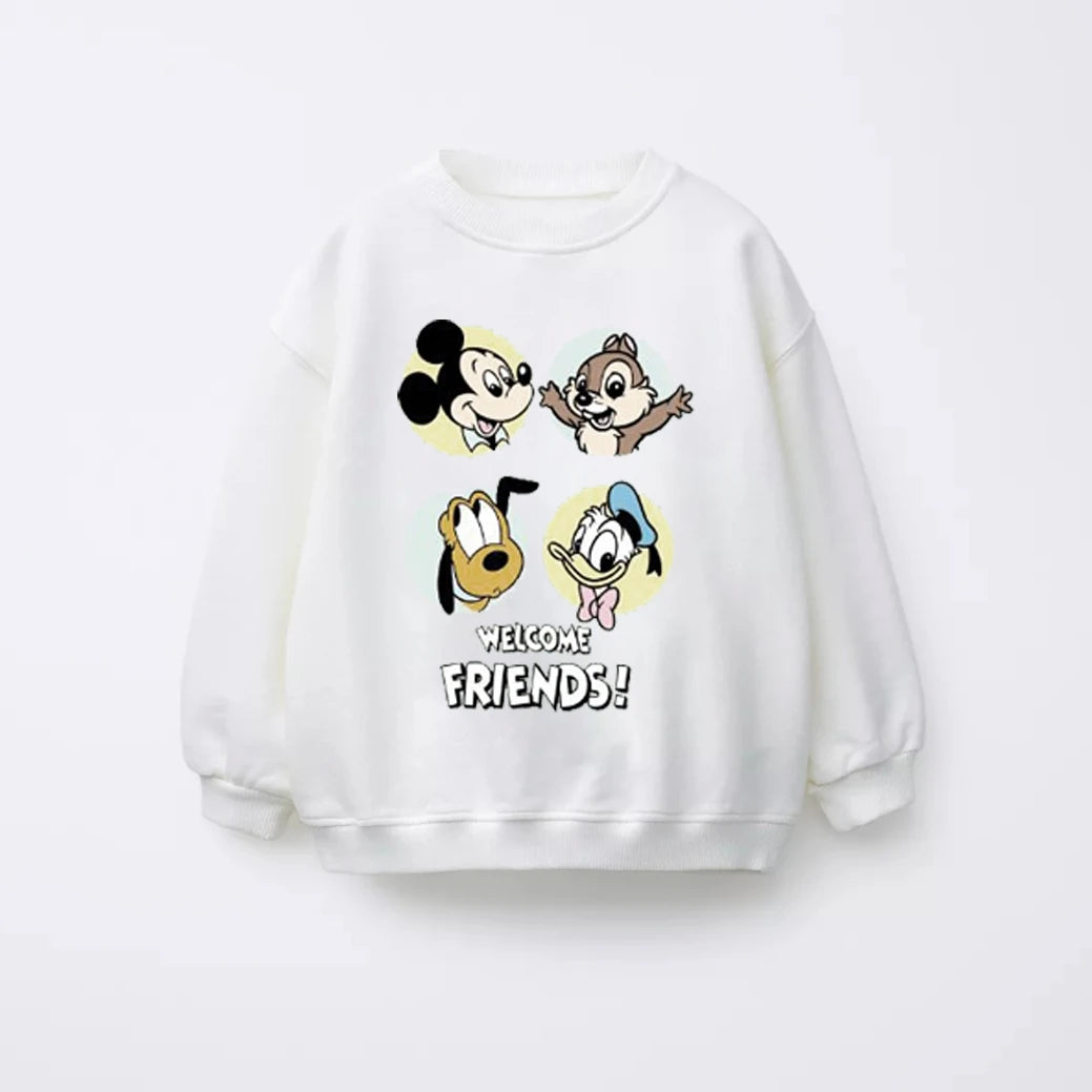 poleron moda Con estampado de dibujos animados  para niños y niñas