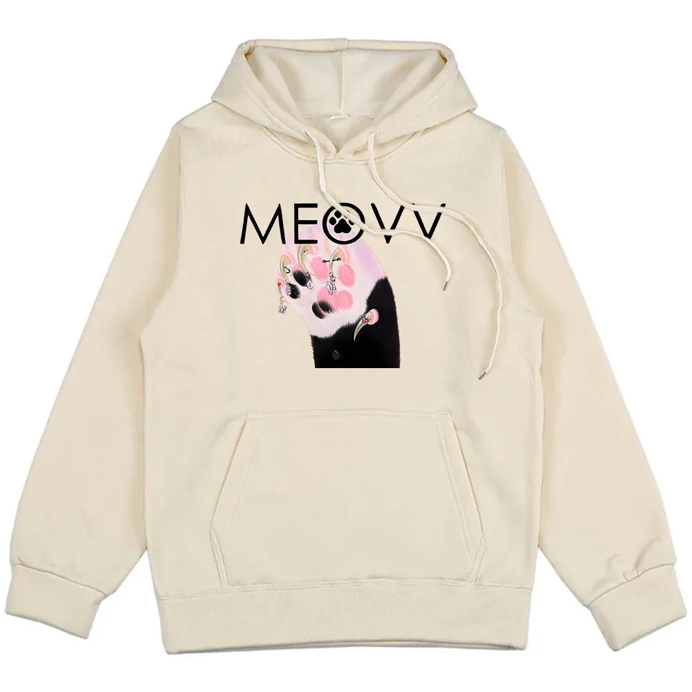 polerones con estampado de meow kawai con capucha