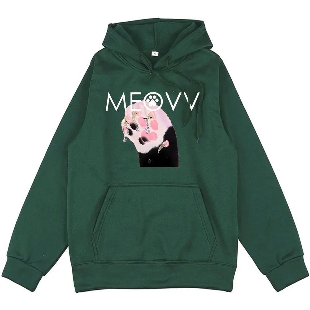 polerones con estampado de meow kawai con capucha