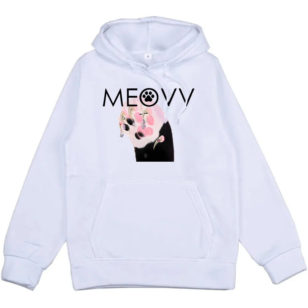 polerones con estampado de meow kawai con capucha