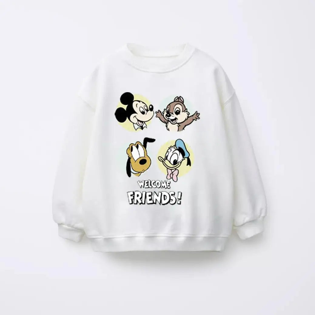 poleron moda Con estampado de dibujos animados  para niños y niñas
