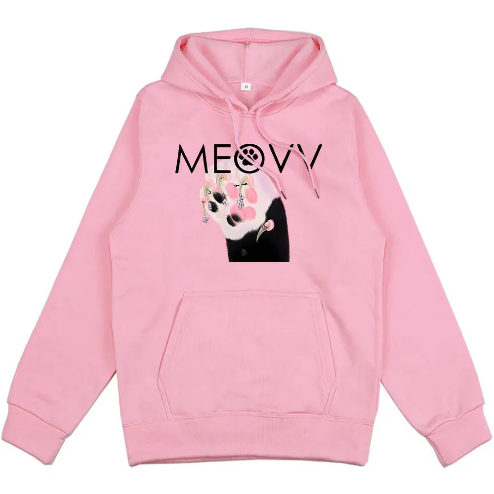 polerones con estampado de meow kawai con capucha