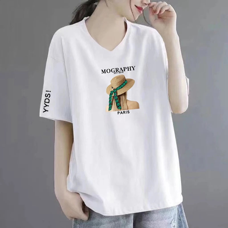 Polera 100%  Algodón, estilo coreano holgado.