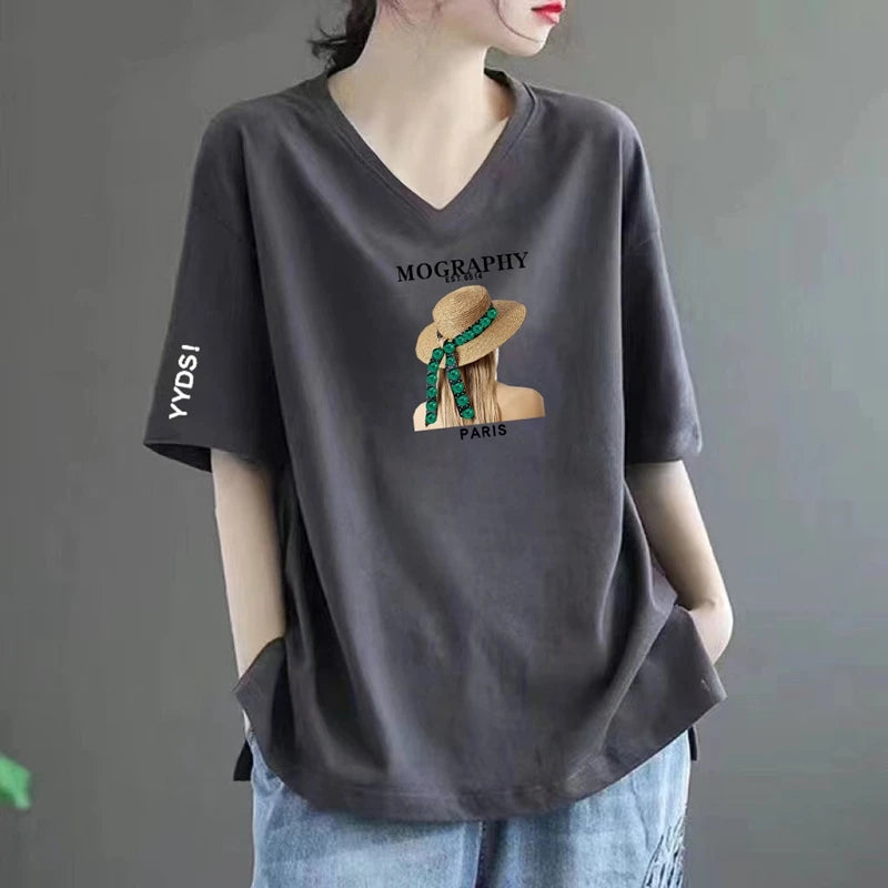 Polera 100%  Algodón, estilo coreano holgado.
