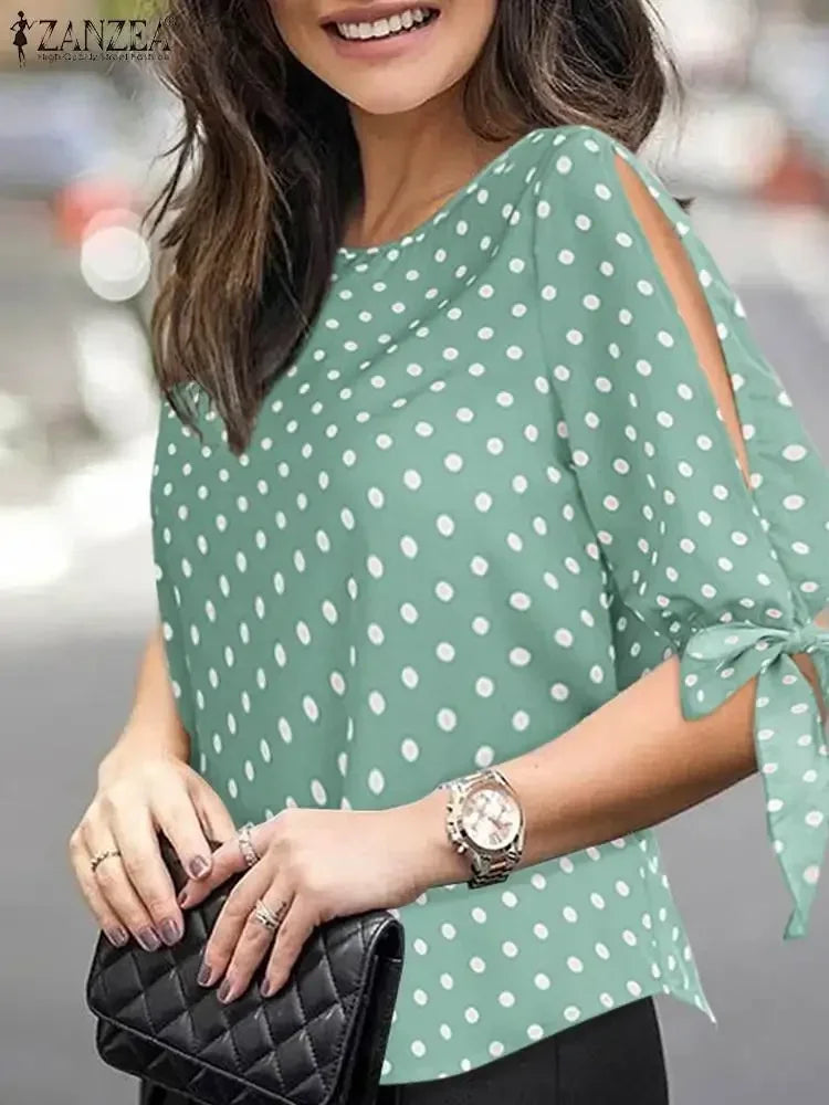 ZANZEA Blusa Lunares, Mujer Casual