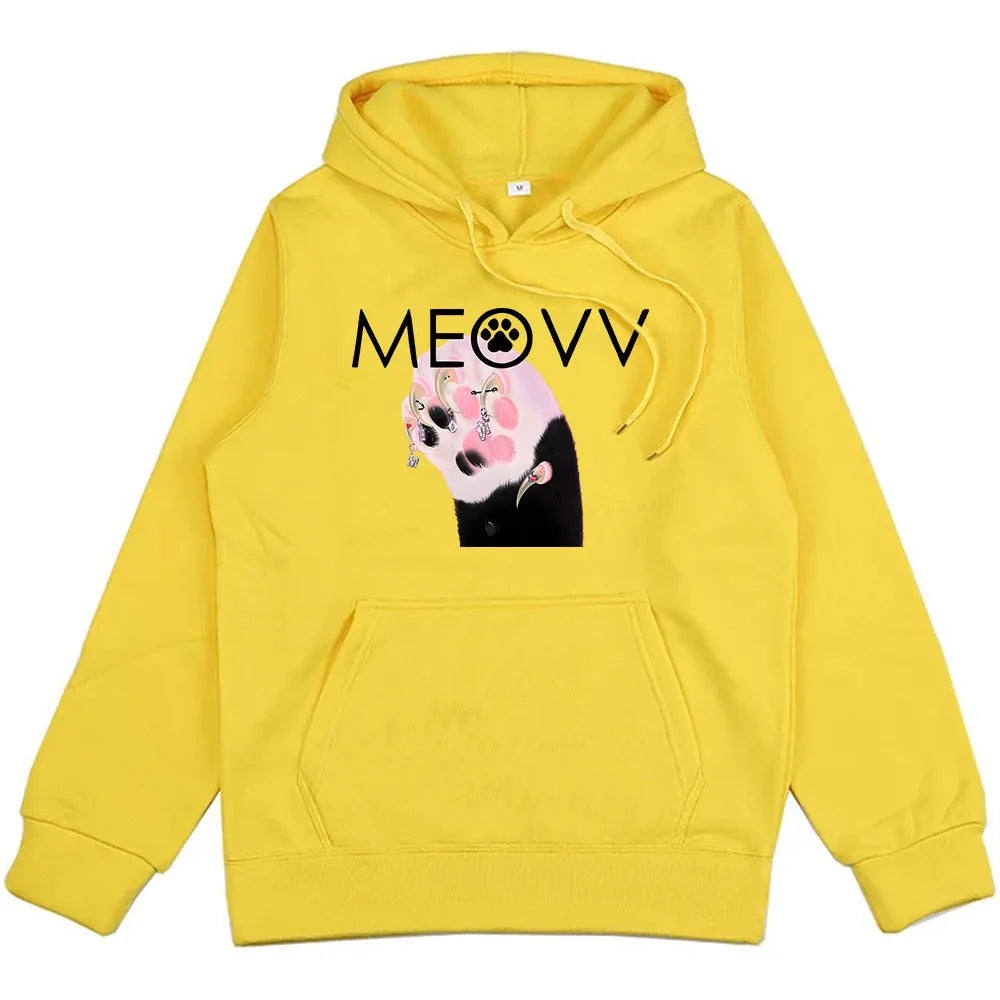 polerones con estampado de meow kawai con capucha