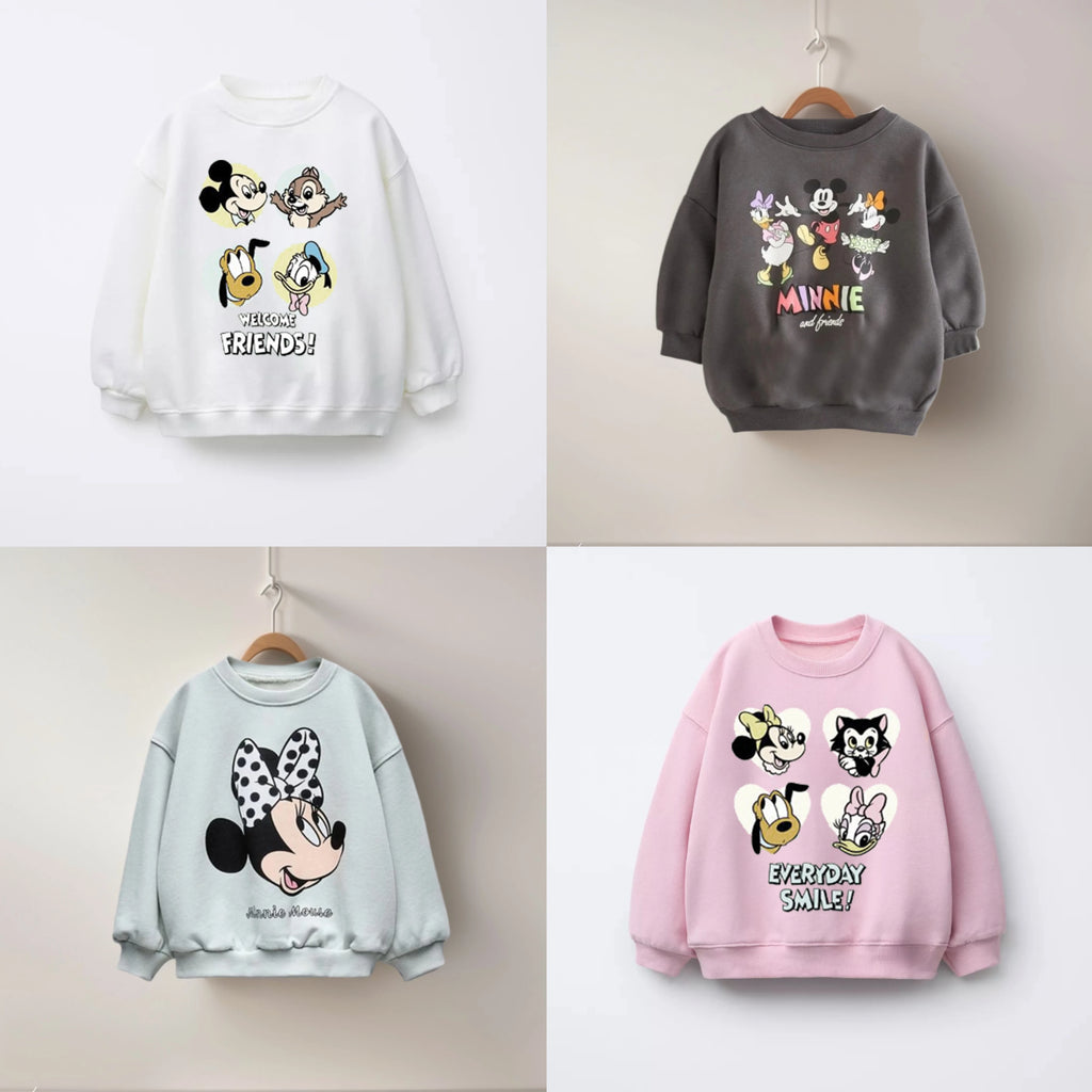 poleron moda Con estampado de dibujos animados  para niños y niñas