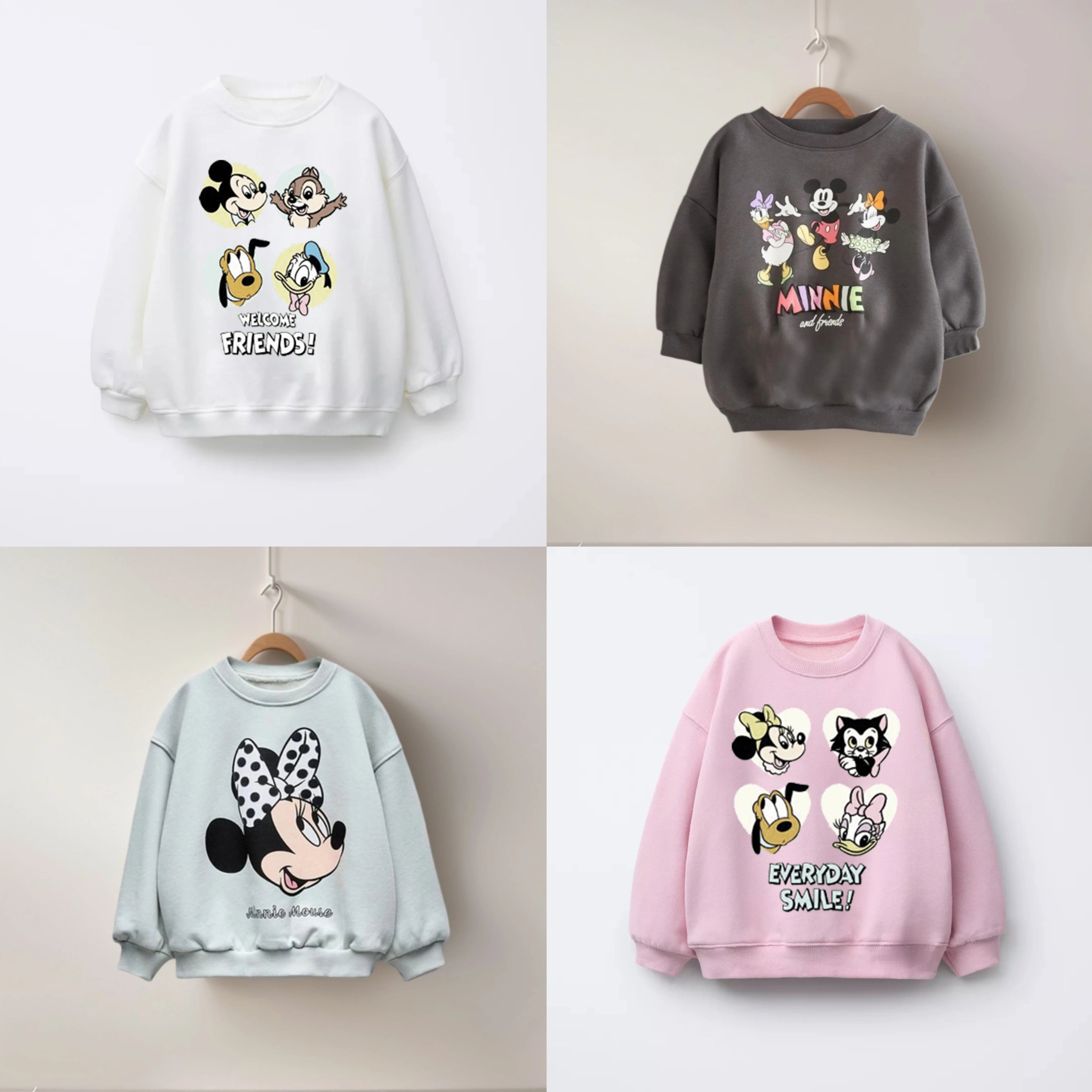poleron moda Con estampado de dibujos animados  para niños y niñas