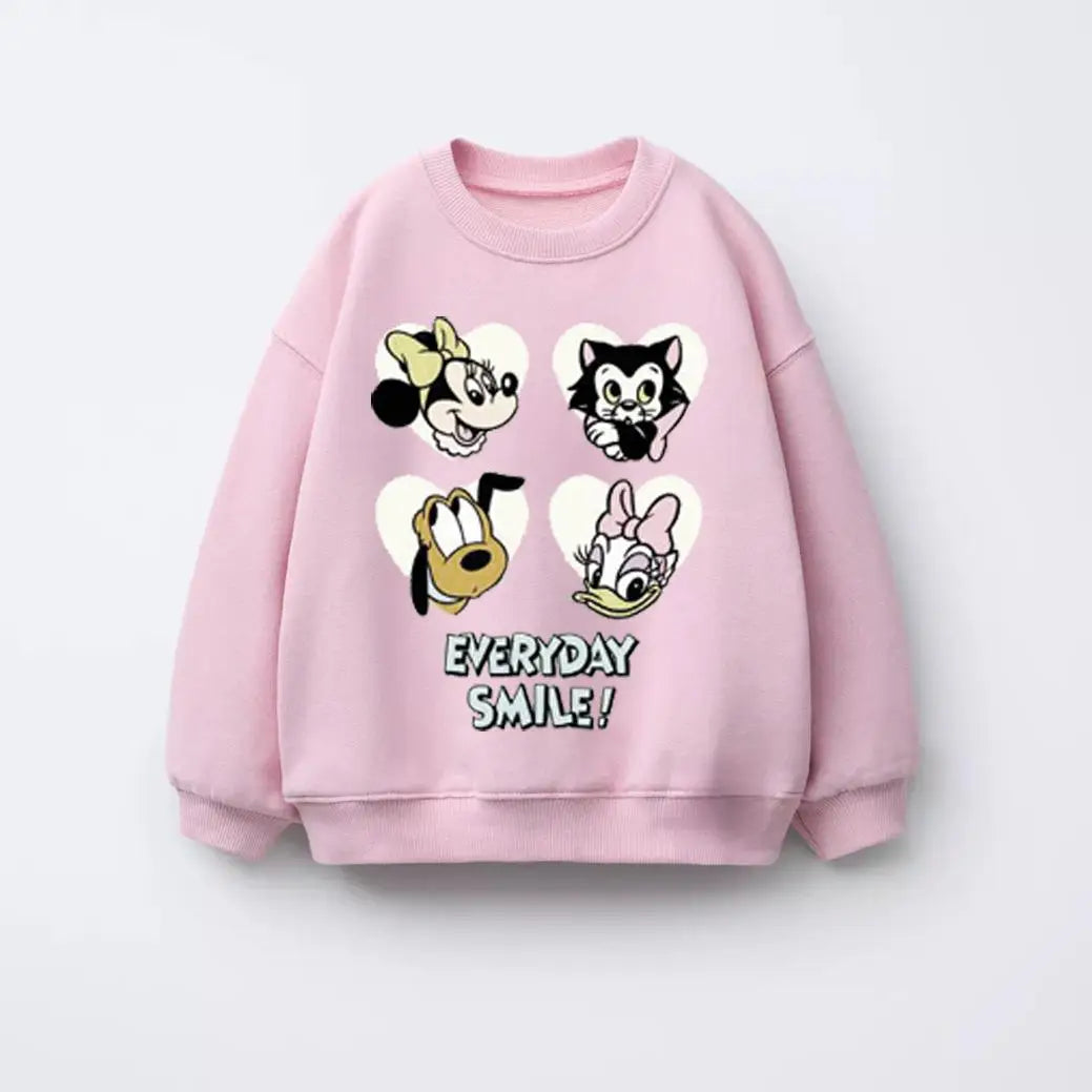 poleron moda Con estampado de dibujos animados  para niños y niñas