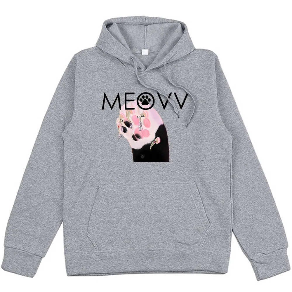 polerones con estampado de meow kawai con capucha