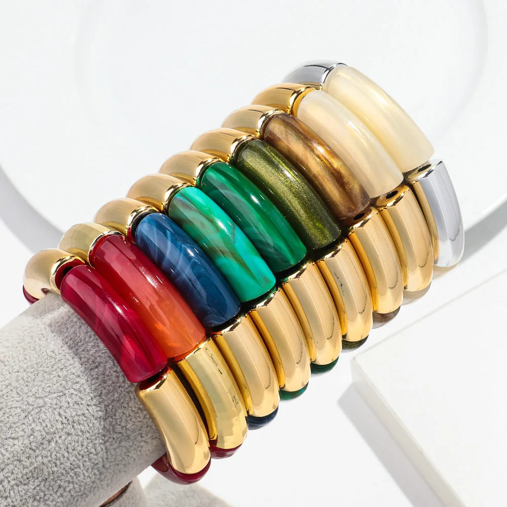 Brazalete de cuentas multicolor