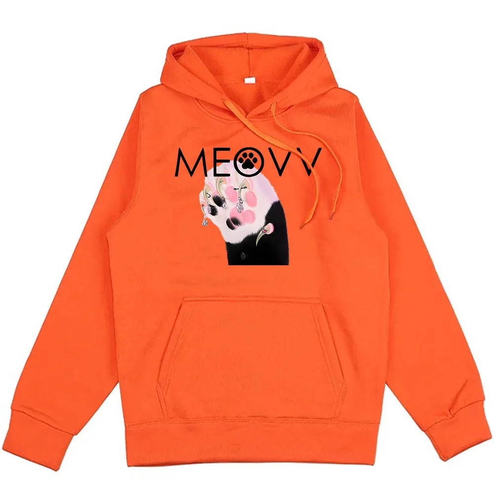 polerones con estampado de meow kawai con capucha
