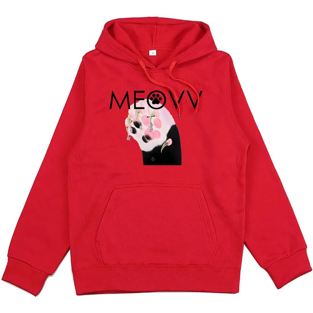 polerones con estampado de meow kawai con capucha