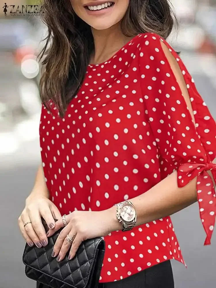ZANZEA Blusa Lunares, Mujer Casual