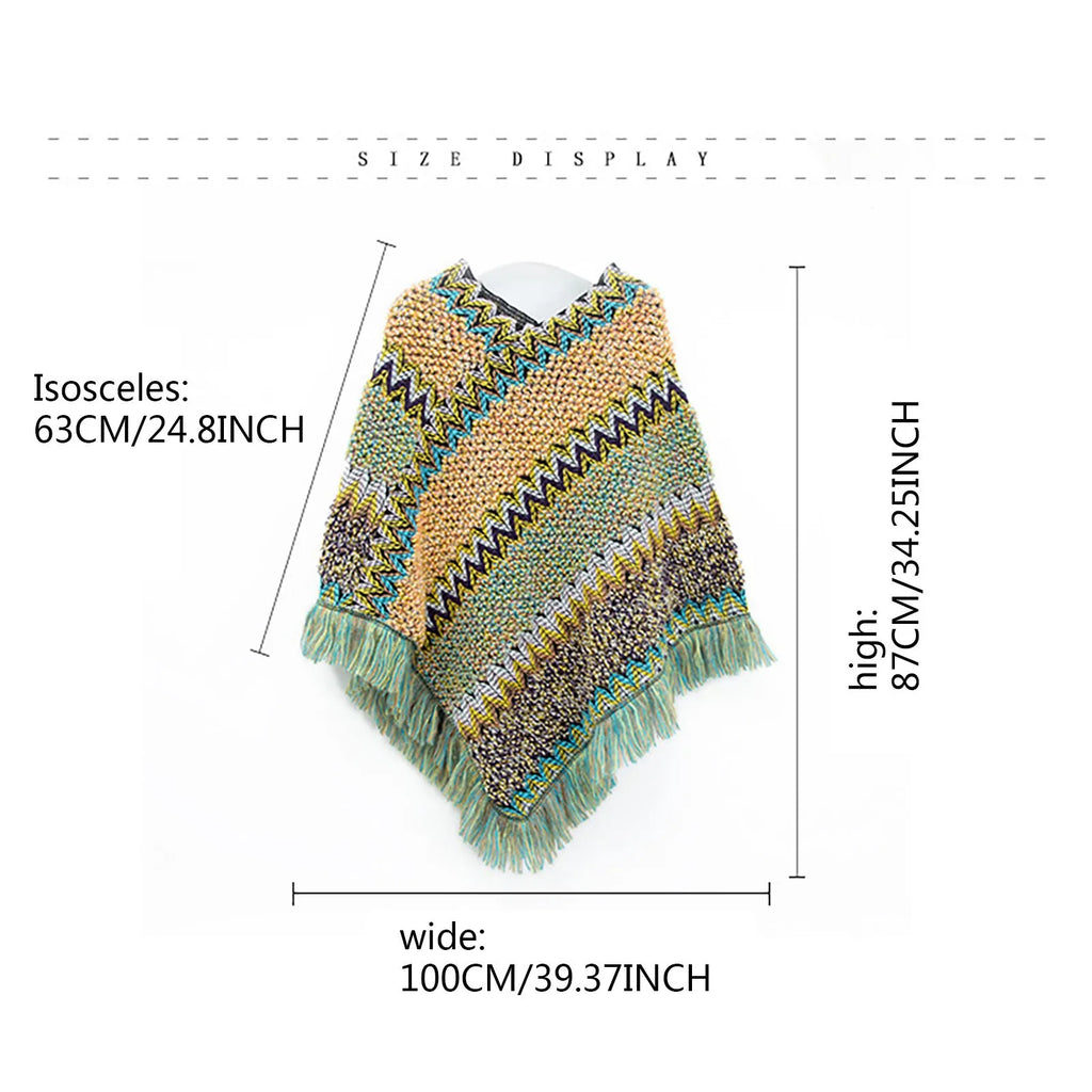 Poncho casual para mujer, Moda Vintage.