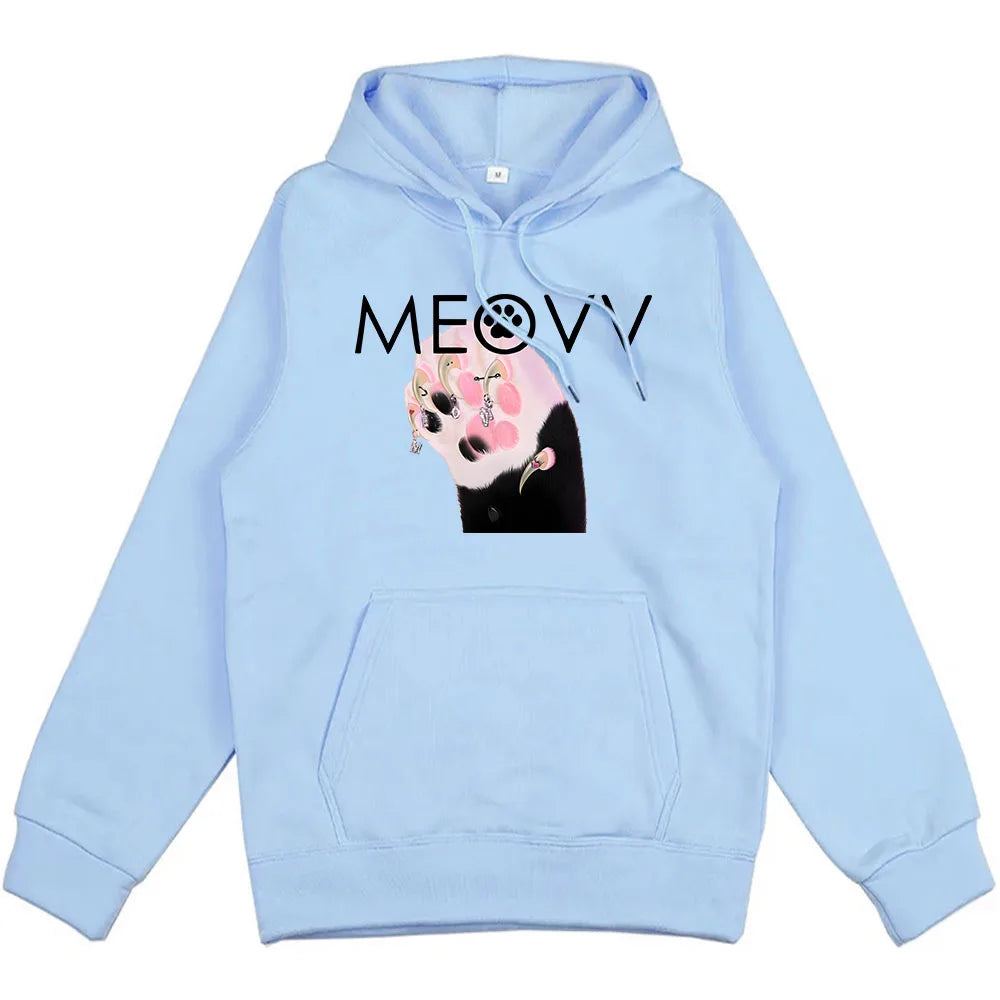 polerones con estampado de meow kawai con capucha