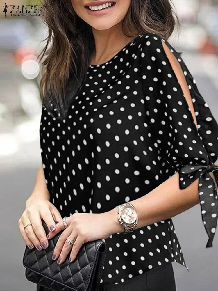 ZANZEA Blusa Lunares, Mujer Casual