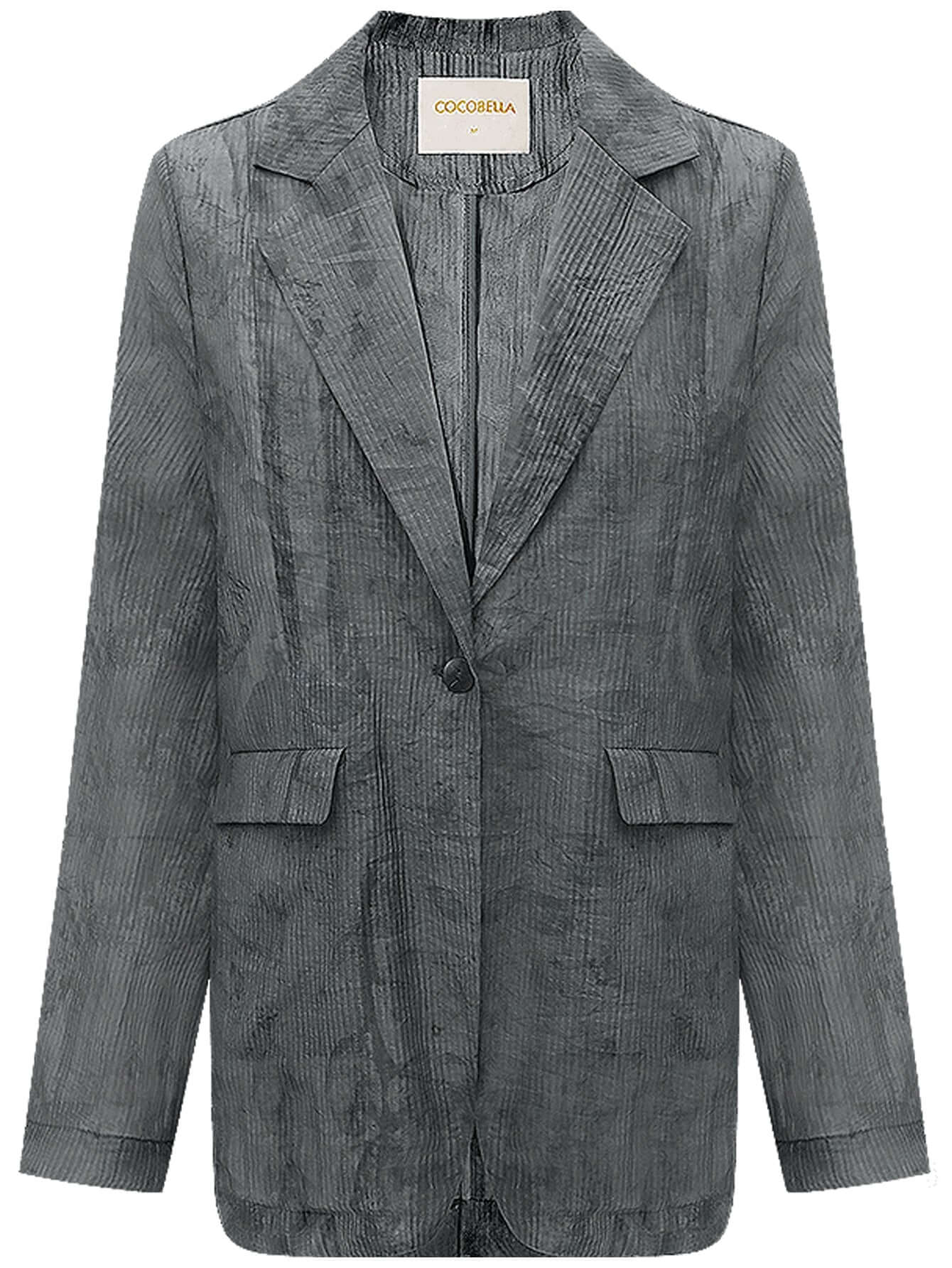 Blazer de rayas drapeado lavada con tinta