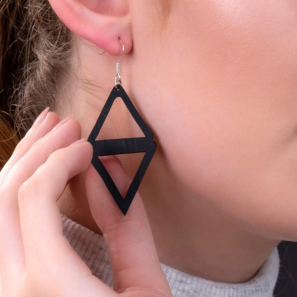 Pendientes de caucho reciclado