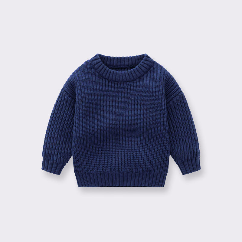 Jersey holgado de calidad de diseño tejido a mano de color sólido para bebé