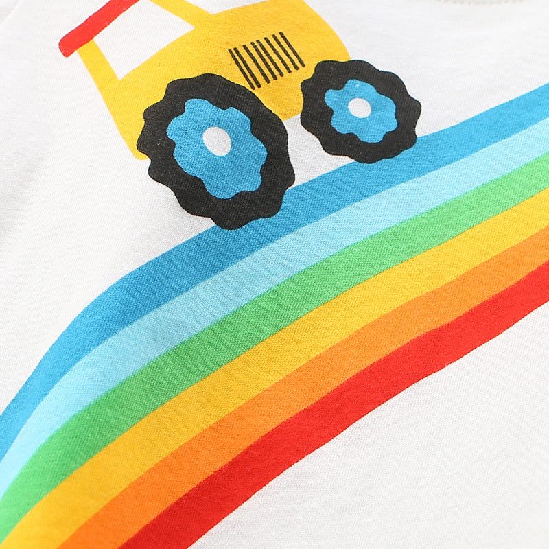 Conjunto de algodón suave con estampado de dibujos animados para bebé niño