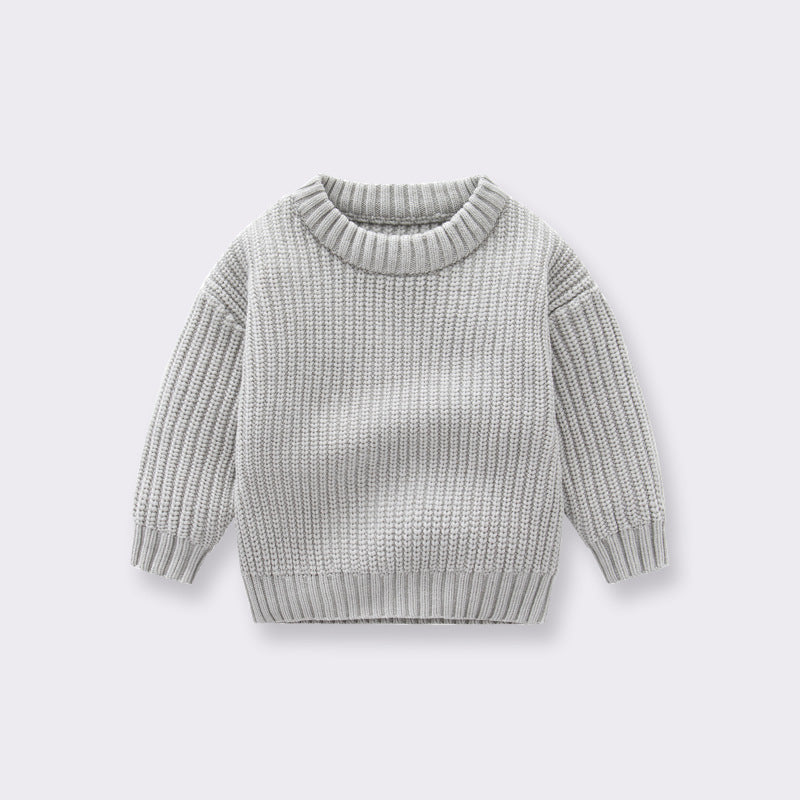 Jersey holgado de calidad de diseño tejido a mano de color sólido para bebé